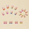 24 PCS European and American Rainbow Style Nail Art French Style Nail Art Dual Tone Nail Patches Fake Nail Plates
