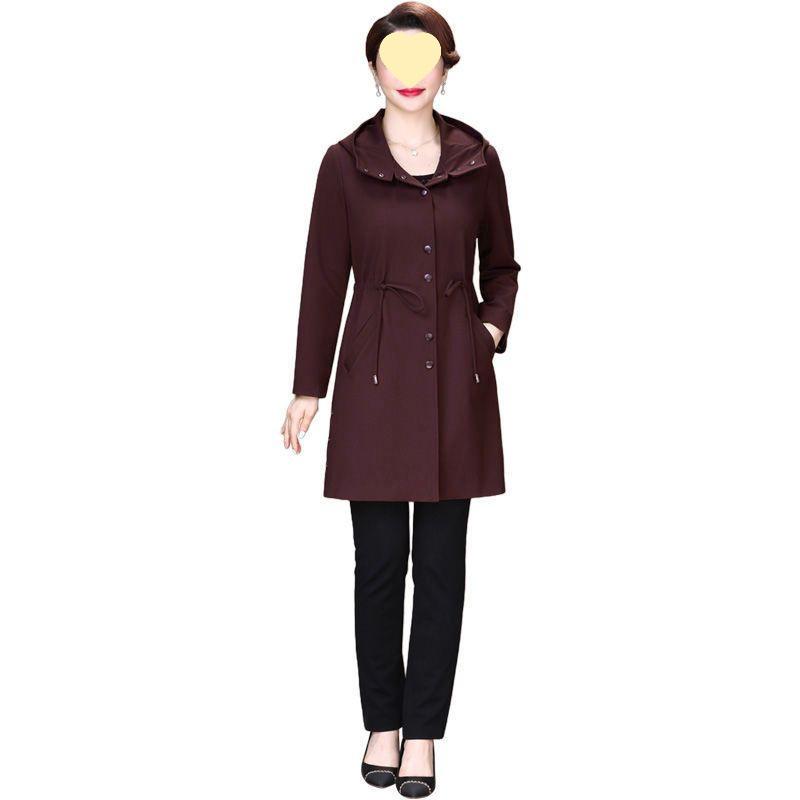 Mom's Versatile Mid-Length Trench Coat - Elegant, Large-Size, Casual Wear for Spring and Autumn