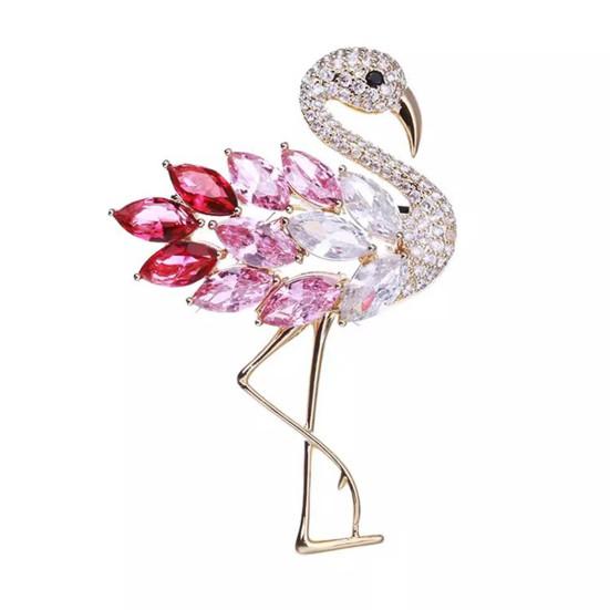 Ženy Brož Flamingo Tvar Štrasový dekor Protiskluzový Odolný proti opotřebení Oblek Kabát Límec Klobouk Šála Dekorace Špendlík na ples Ples Party Oděv Šperky