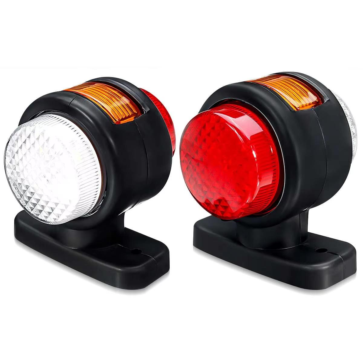 

2PCS Three sided Truck Light Trailer Side Marker Light LED Brake Light Parking Position Lamps Turn Signal LED Warning Tail Light