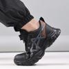 Fashion Safety Shoes for Men Plastic Steel Toe Anti-Puncture Men's Work Shoes Slip Resistant Insulation  Rotating Button Fashion Sneaker