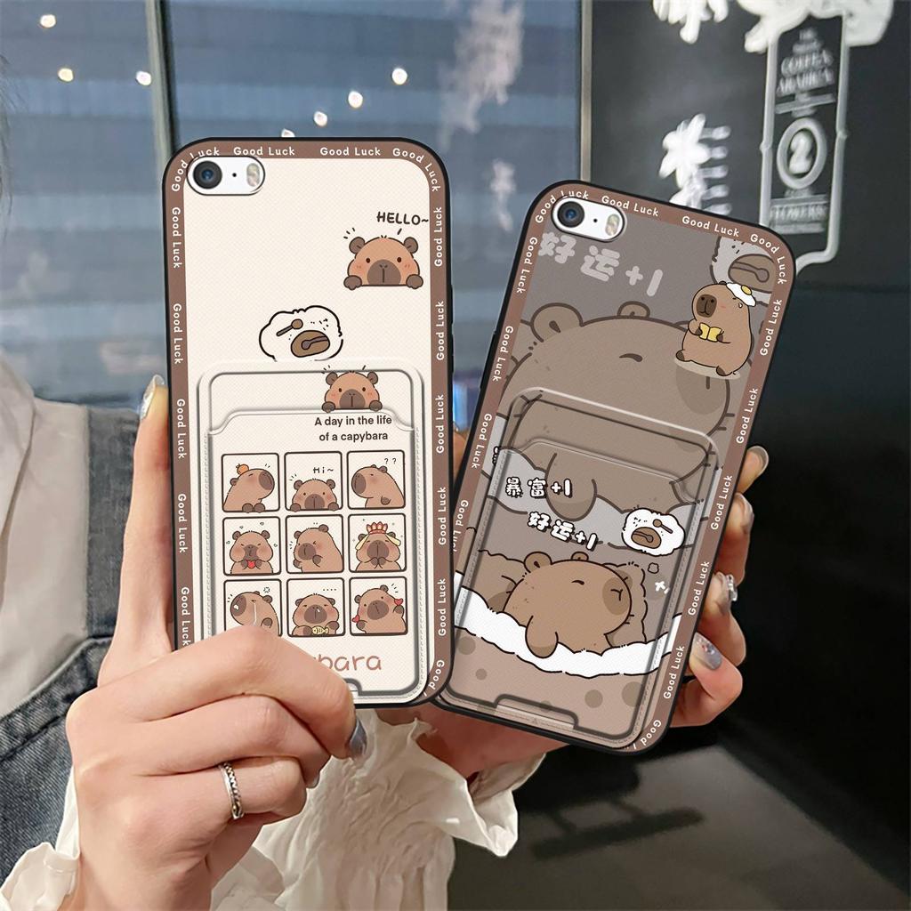 Fashion Design Dirt-resistant Phone Case For Iphone 5/5S/SE/ip5/ip5S/ipSE Card Bag TPU Card Slot Shockproof Anti-knock