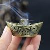 The God of Wealth/Ingot Shape Incense Burner Household Indoor Incense Slice Cone Incense Retro Censer Tabletop Small Decoration