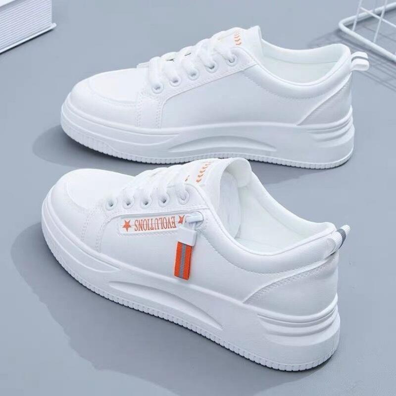 Versatile Real Soft Leather Little White Shoes Women's 2025 Spring and Autumn New Flat-soled Heightening Casual Sports Board Shoes