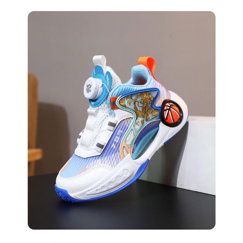 Kids Basketball Shoes With Quiet Sole Design Breathable Mesh Upper Non-Slip Durable Sports Sneakers Boys Girls