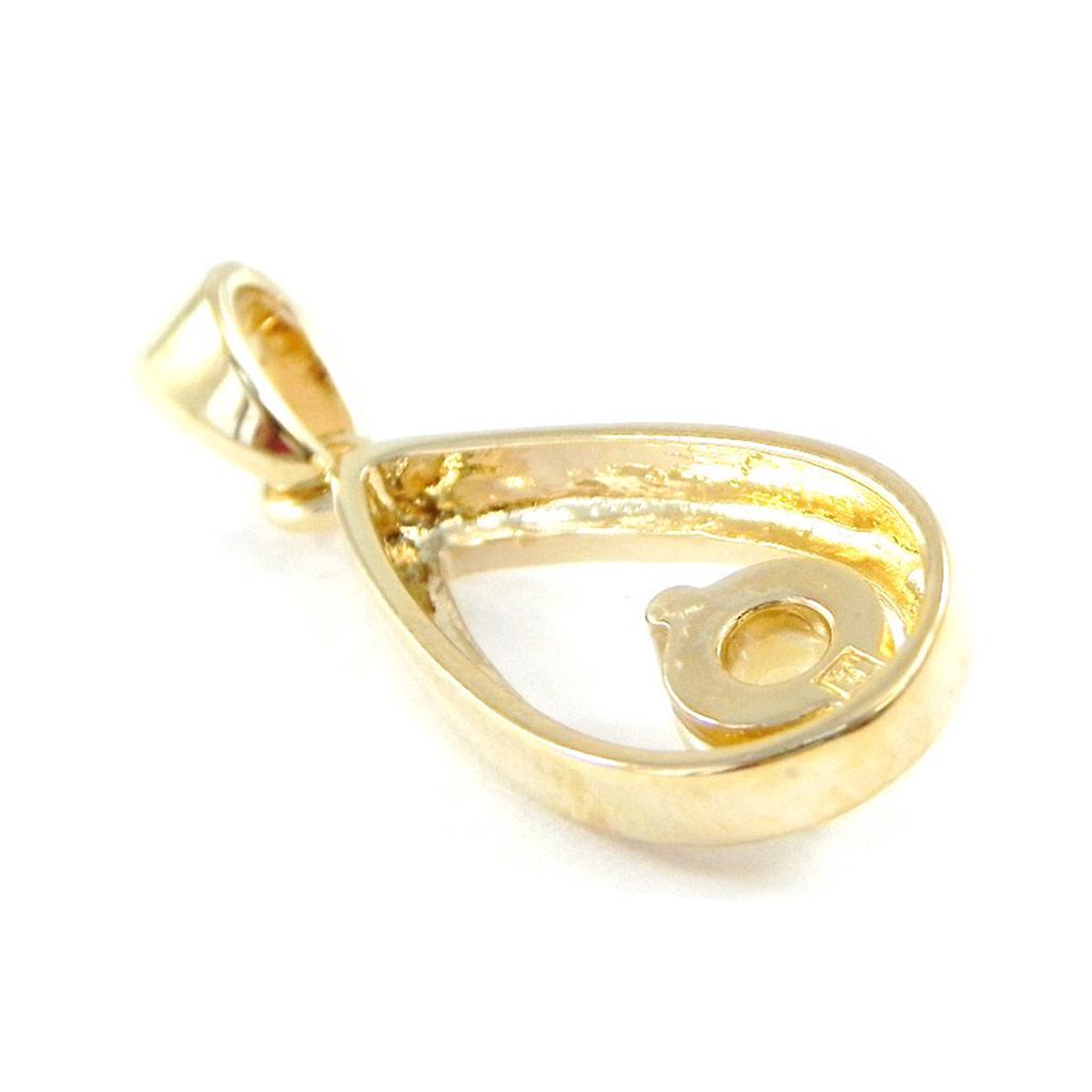 Les Trésors De Lily [E7582] - Gold Plated Pendant 'Eva' White Golden - 25x10 Mm