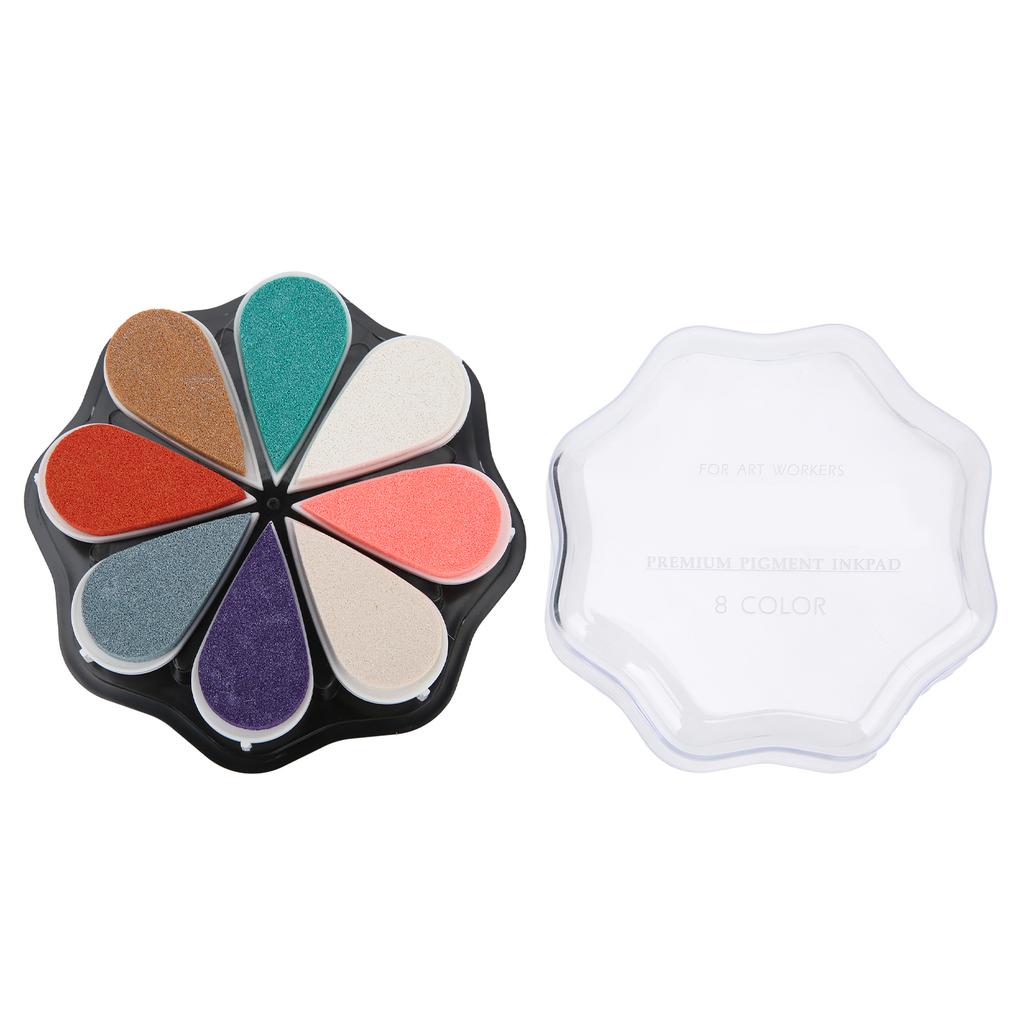 Stamp Pad Petal Shape Finger Creativity Ink Pad for DIY HandMade Office Supplies