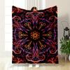 Symmetrical, Vibrant Flame-like Patterns In Orange, Pink, and Purple Hues. for All Seasons Blanket Lunch Break Throw Gift