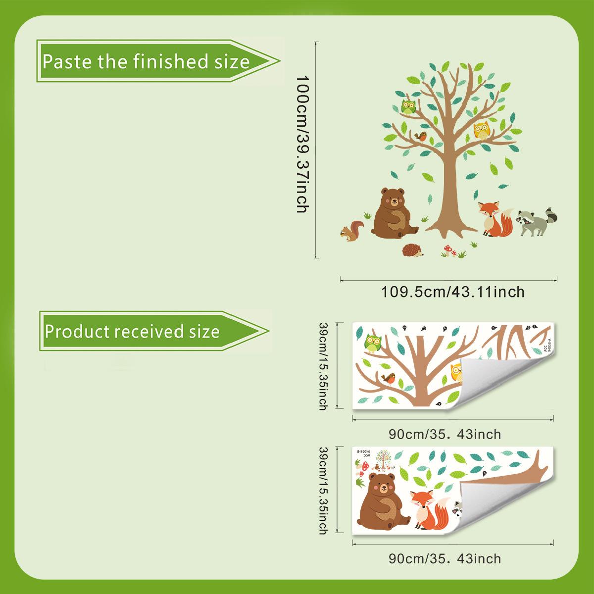 

Cartoon Forest Animal Tree Wall Stickers for Children s Room Bedroom Wall Decoration 40*90cm
