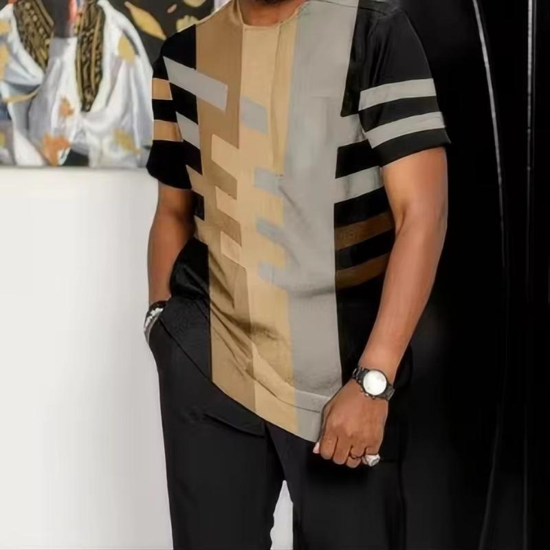 Summer Men's Casual T-shirt Street Fashion Short Sleeve Harajuku Graffiti 3D Printed Full Match Round Neck New Tops