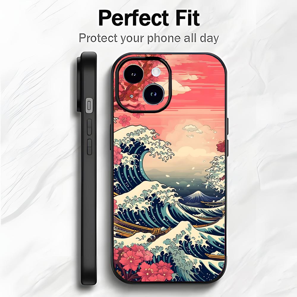 Japanese Art Great Wave Off Kanagawa Phone Case Phone Case Soft Packaging Lightweight For iPhone17 16 15 14 13ProMax