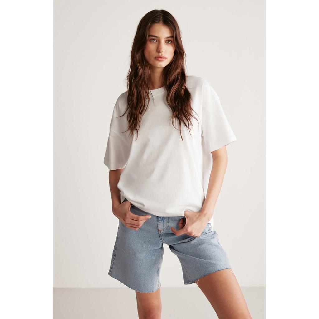 Jemmy Women's Relaxed Fit Crew Neck 100% Cotton Short Sleeve Basic White T-shirt
