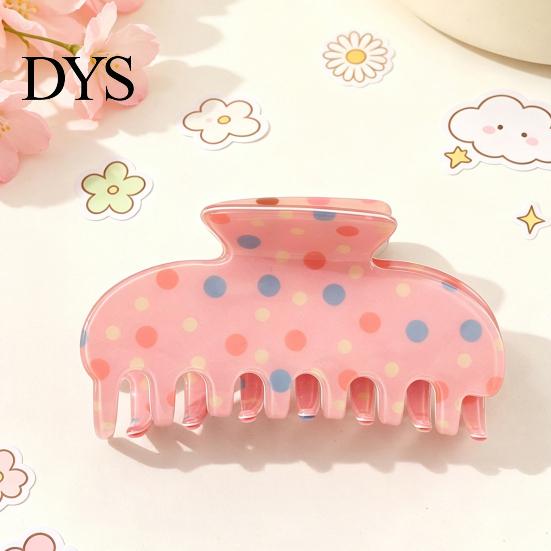 Daily Hair Clips for Thin Thick Colorful Polka Dot Claw Clip Women, Sweet Macaron Style Non-slip Shark Strong Hold Gripper Hair, Lightweight