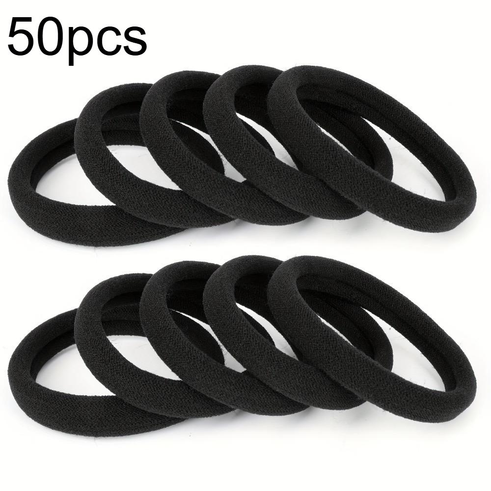 

50/100pcs set of black hair ties, high elasticity, minimalist style, suitable for women and s, perfect for casual ponytails