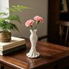 Ornaments with Formal Dress Shape Vase 3D One-Piece Molding Pearlescent Texture Flower Arrangement Ornament for Home Decor