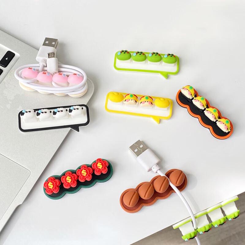 Cartoon Silicone Desktop Cable Clips