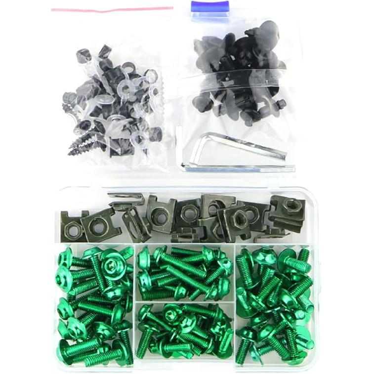 Xitomer Universal Motorcycle Fairing Bolt Kits Fasteners Fit For GSXR600 750 1000 GSX1300R, CBR600RR 1000RR, YZF R3 / R6 / R1, NINJA 300/ 650R,