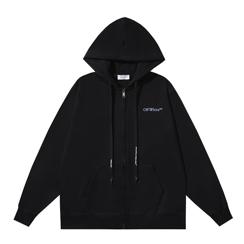 Off-White 2025 Autumn/Winter New OW Oil Painting Figure Pattern Men's and Women's Zipper Hoodie