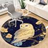 1PC Night Owl Office Round Area Rug, Indoor Mat Suitable For Office, Under Office Chairs Bedroom Living Room Home Decor, Room DecoT1223053