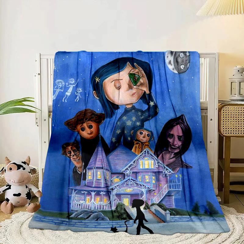 Moonlit Mystery Cora-line Blanket Flannel Blanket for bed, sofa, Camping, Hiking, Picnic Essentials, gift for family Fan gifts