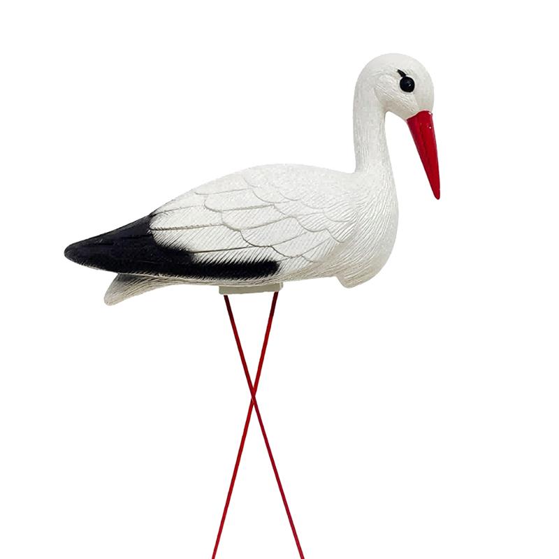 Modello Animale Creativo Realistico Gru Bianca Decorazione Giardino Paesaggistico Con Piedi Staccabili a Filo Per Decorazione Giardino Esterno