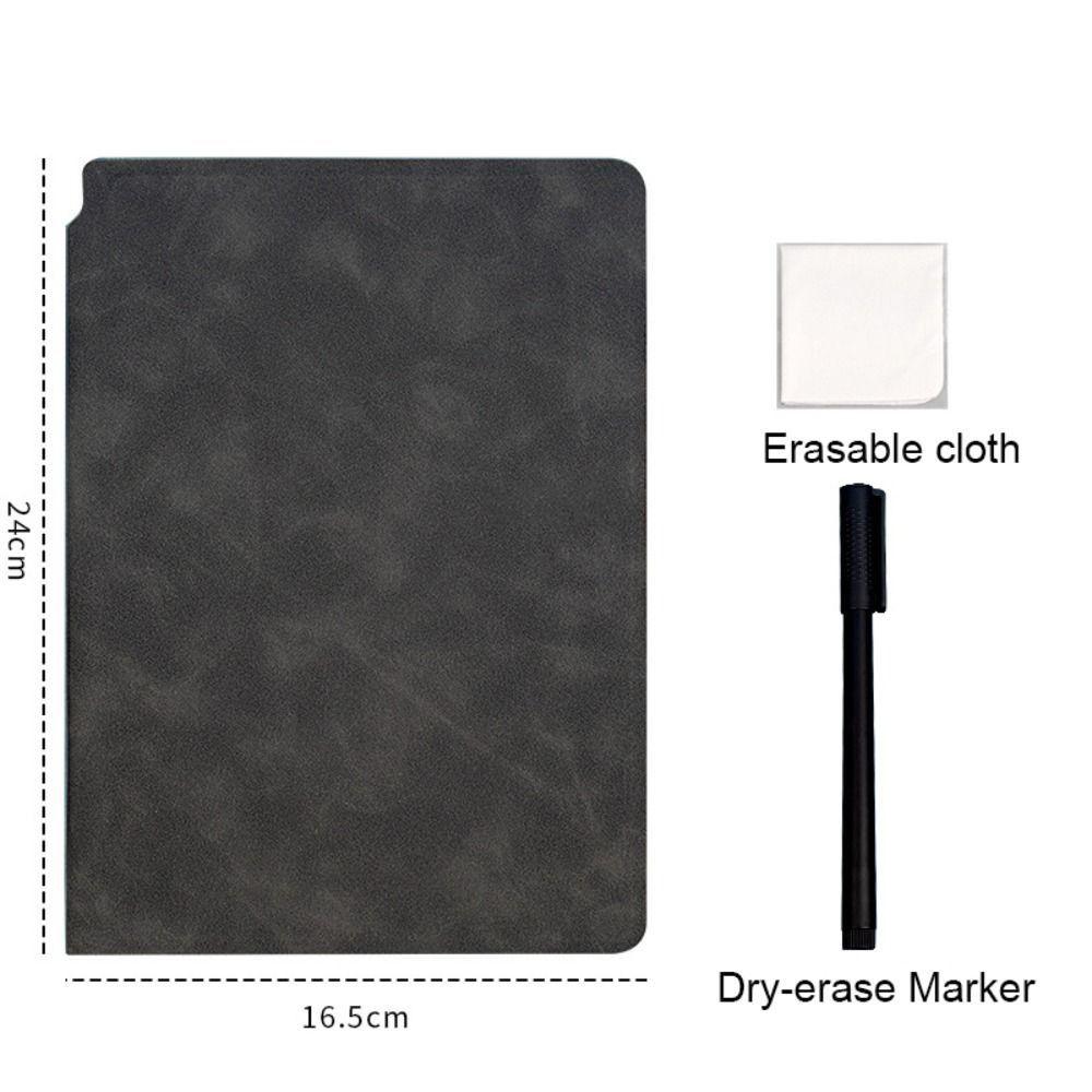 Reusable A5 Whiteboard Notebook Leather Writing Board Stylish Memo Pad  School Office