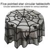 Black Circulars Table Cover Tabletop with Unique Spiderweb Pattern for Modern Dining  Table Toppers Home Textiles