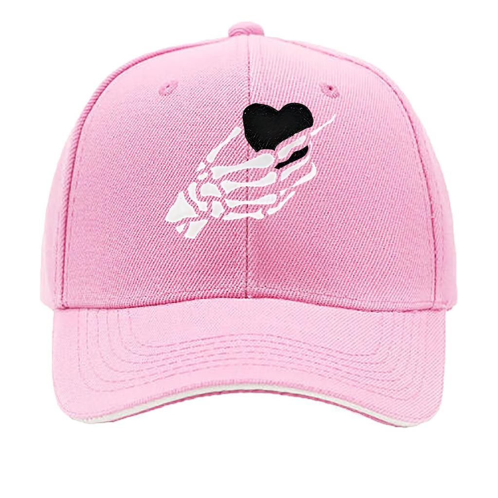 Metal Skeleton Hand Heart Wall Decor Hip Hop Hat Fashion Outdoor Sports Sandwich Baseball Cap