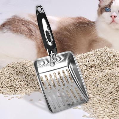 Colher de areia para gatos, colher de caixas, colher de aço inoxidável para animais de estimação para