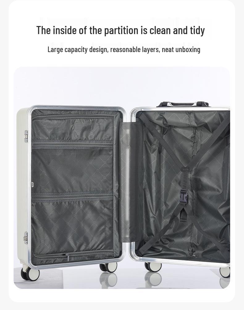 20-Inch Lightweight Aluminum Suitcase with Universal Wheels for Female Students