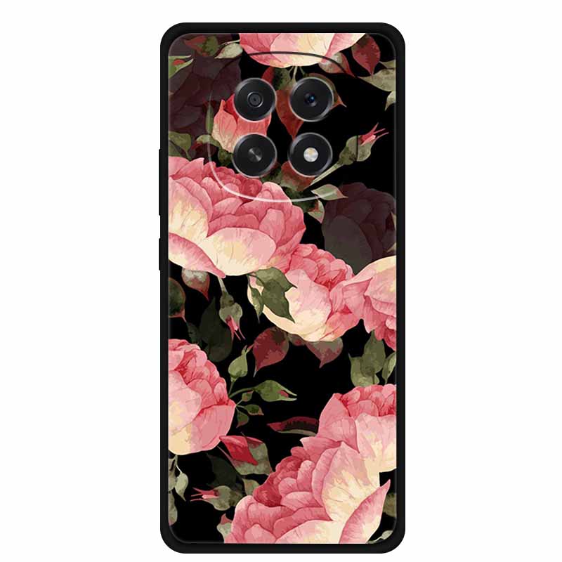 For Oppo A5 5G Phone Case 3D Relief Emboss Flowers Back Cover Black TPU Silicone Soft Case For Oppo A 5 PKQ110 Cases 6.7" Fundas