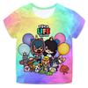 Magliette Cartoon Toca Boca per Bambini Toca Life World Stampa Manica Corta Ragazzi Ragazze Top Casual Streetwear Primavera Estate T-Shirt