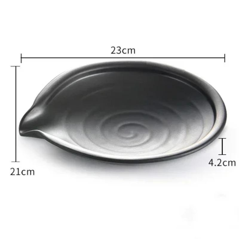 Western Steak Salad Dessert Plate Personality Creative Resistance To Fall Snack Food Grade Plastic Black Frosted Tableware