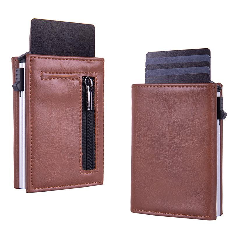 Men's RFID Aluminum Pop-Up Card Holder Wallet with Multi-Card Slots