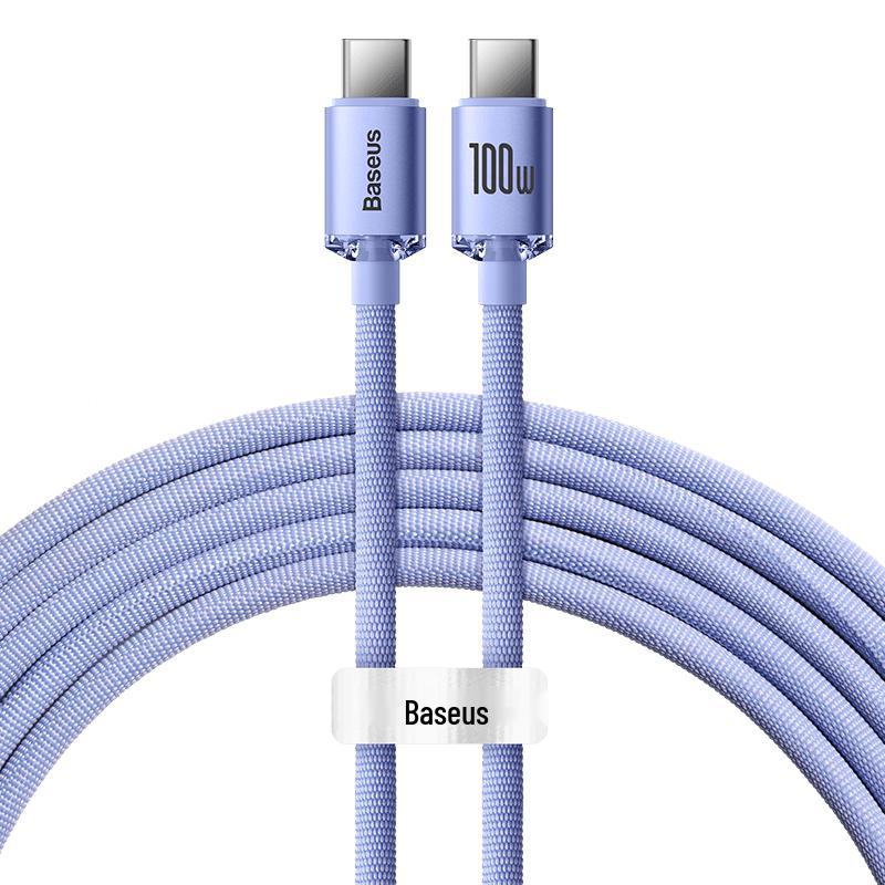 Baseus Crystal Shine 100W USB-C To USB-C Braided Fast Charging Cable