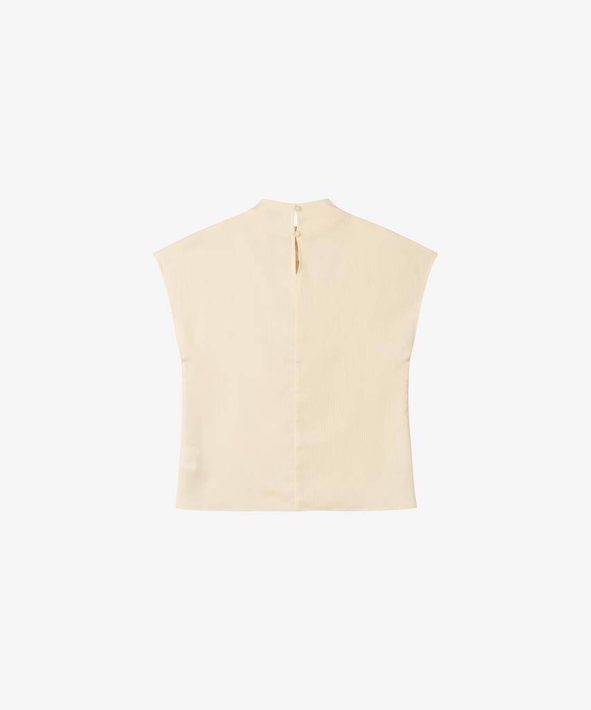 BASIKA Mock Neck Blouse (Beige)