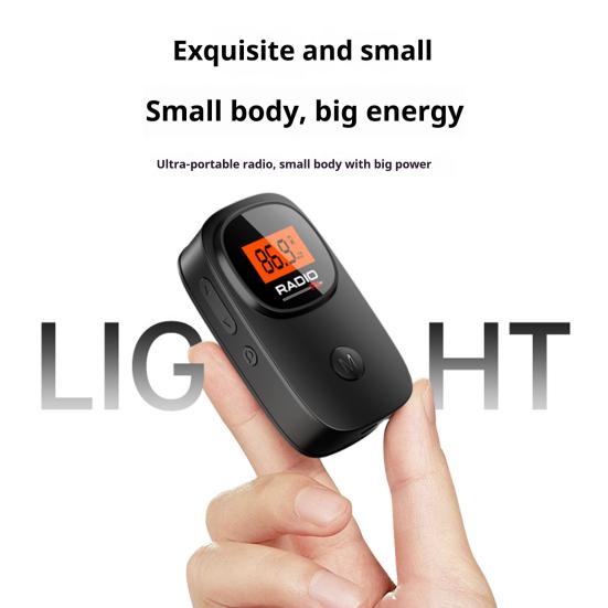 Kapesní rádio se sluchátky na baterie Mini přenosné rádio s digitálním laděním Pohodlné