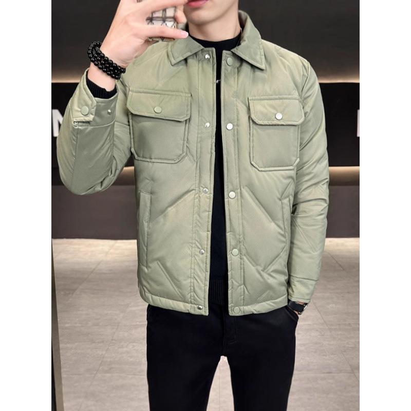 2025 fleece thickened plus size jacket fall and winter men's middle-aged solid color casual hooded warm jacket shirt top