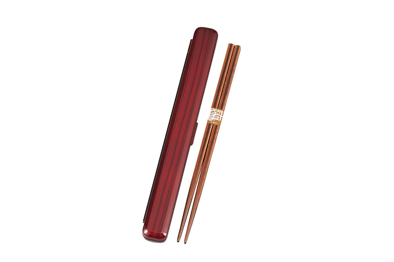 

HAKOYA Chopstick Case Zelkova Wood 53315 23.0 Set, Grain,