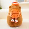 Kawaii Removable Basketball Backpack Capybara Plush Doll Pillow Stuffed Animal Cartoon Capybara Plush Toy Gift Boys And Girls