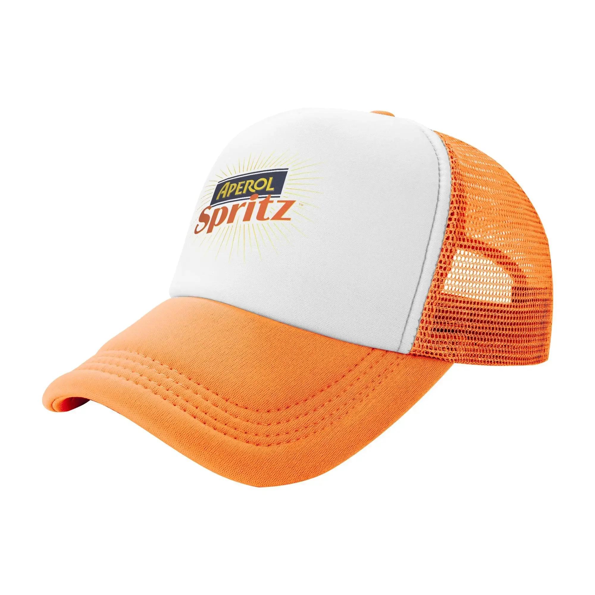 aAperols Spritz Mesh Baseball Cap Adult Popular Trucker Hat Adjustable Summer Fishing Hat One Size