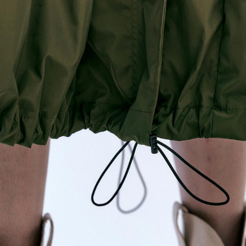 MAXZA Zip Up String Pintuck Flap Pocket Long Skirt Zc09qs008on