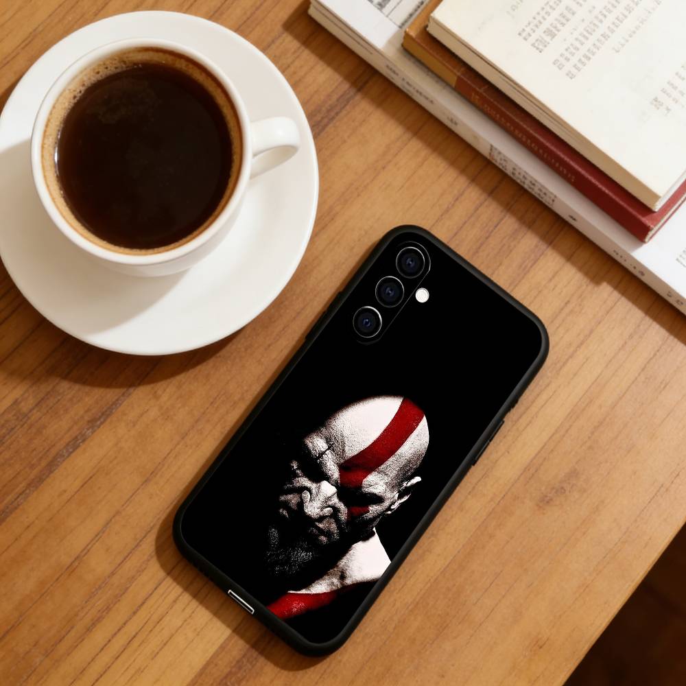 God of War Kratos Phone Case Black Silicone Soft For Samsung Galaxy A73,A72,A71,A70,A53,A52,A51