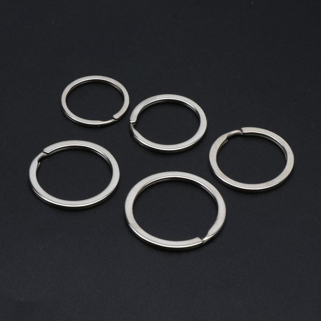 100 Pieces/Set Simple Unisex for Key Holder Metal Round Flat Keyring 25/28/30/35