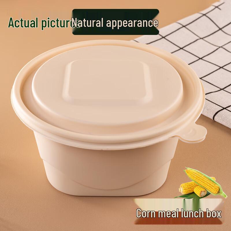 Biodegradable Corn Starch Square Food Container, 650ml