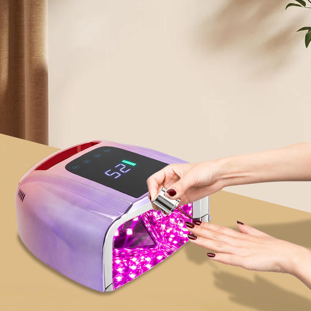 Rechargeable 42 LED UV Nail Lamp,Cordless Nail Dryer with Removable Bottom,Professional Gel Curing Lamp for Fingernail Toenail