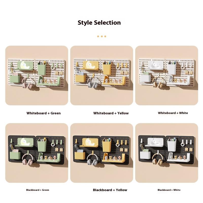 Hole Board Dormitory Wall Shelf Free Punching Adhesive Study Wall Mount Students Study Wall Mounted Storage Rack Home Decoration