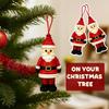 Christmas DIY Button Ornament Kits Handmade Button Santa Craft Kit Christmas Tree Shaped Christmas Decoration Hanging Ornament