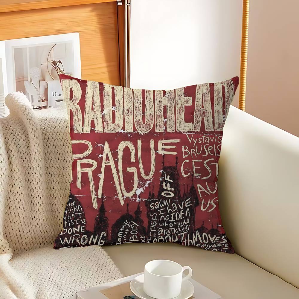 Hot Rock Music Band R-Radiohead Maple Design Cushion Cover Happy Autumn Harvest Decor Holiday Decorati Pillow Cover