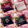 Cute Christmas Elements Cushion Cover 1 Piece Short Plush Pillowcase, Soft And Washable, Mostly Used For Sofa, Car
